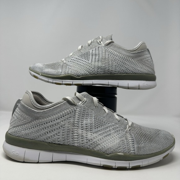 Nike Free TR Flyknit 5.0 Metallic Gray Shoes 804534-003 - Women's Size 10.5 - Picture 1 of 7